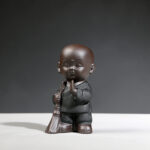 Purple Sand Ceramic Little Monk - Elegant Home & Zen Decoration 