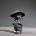 Purple Sand Ceramic Little Monk - Elegant Home & Zen Decoration 