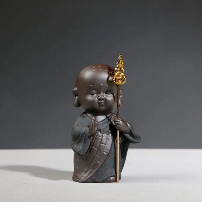 Purple Sand Ceramic Little Monk - Elegant Home & Zen Decoration 